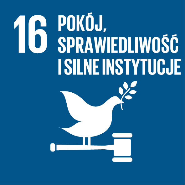 Promować pokojowe i inkluzywne społeczeństwa, zapewnić wszystkim ludziom dostęp do wymiaru sprawiedliwości oraz budować na wszystkich szczeblach skuteczne i odpowiedzialne instytucje, sprzyjające włączeniu społecznemu
